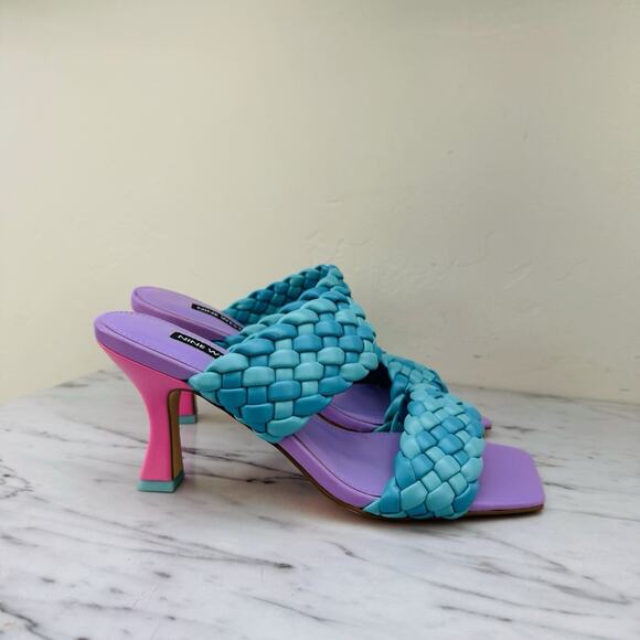 Nine West Braided Slide Heels Purple Pink Women’s Size 8 - Picture 4 of 8